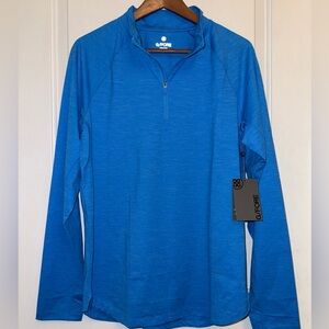 G/FORE NWT Mélange Raglan Quarter-Zip Pullover in Heathered True Blue